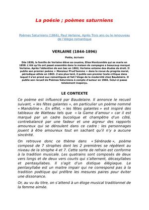 Verlaine, Sérénade