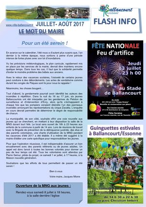 Flash Juillet Août 2017
