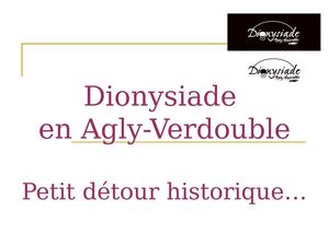 Bref Historique Des Dionysiades