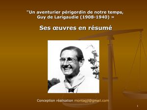 Oeuvres De Guy De Larigaudie Résumées