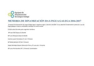 Memoria De Dinamización Da Lingua Galega 2017