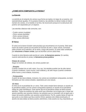 Como Esta Compuesta La Poesia