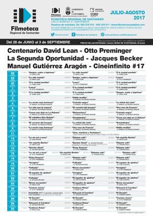 Filmoteca Regional de Santander JULIO-AGOSTO 2017