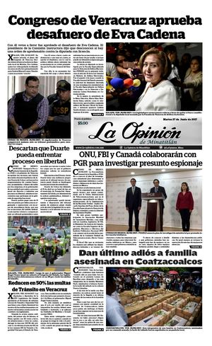 Martes 27 De Junio De 2017| La Opinión de Minatitlán