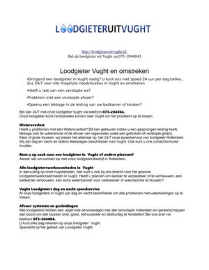 Loodgieter Uit Vught