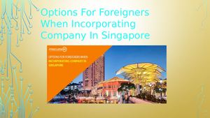Options for foreigners when incorporating company in Singapore