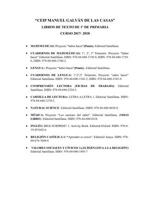 Libros Y Material Primariaº