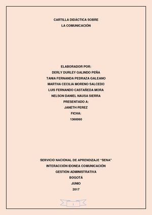 Cartilla Sobre La Comunicacion