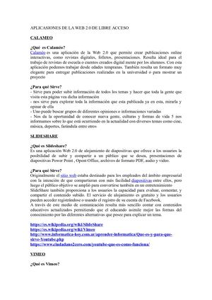 Aplicasiones De La Web 2