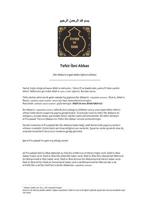 İbn Abbas Tefsiri