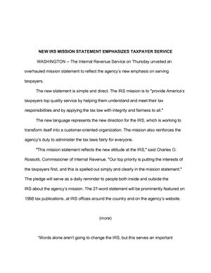 1 Irs Mission Statement 2pgs