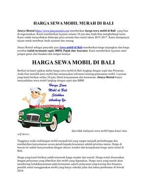 Sewa Mobil Di Bali