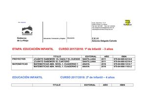 Libros texto Infantil 17-18