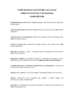 Libros Y Material 5º Y 6º