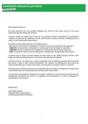 Resultats Competències Bàsiques 2016 2017 - Escola Montserrat (Sant Just Desvern)