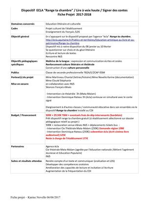 Fiche Projet Range Ta Chambre