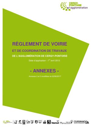 Règlement de voirie et de coordination de travaux de l'agglomération de Cergy-Pontoise - Annexes