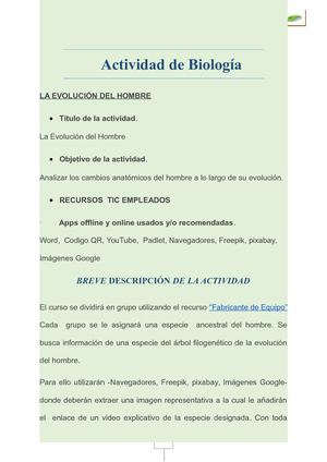 Actividad De Biología