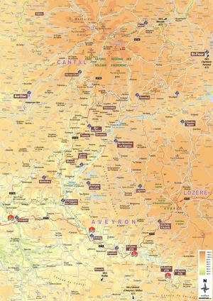 La carte du Carladez, du nord Aveyron et du sud Cantal