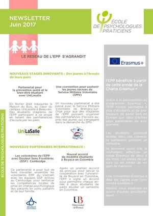Newsletter Epp Janv Juin 2017
