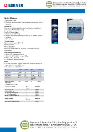 Berner Brake Cleaner - Germangulf.com