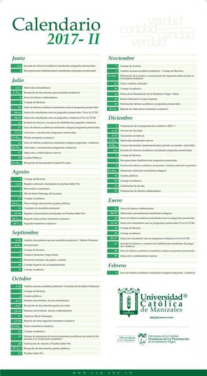 Calendario UCM 2017-2