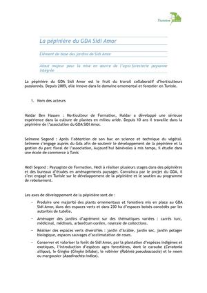 FORET / Pépinière Sidi Amor