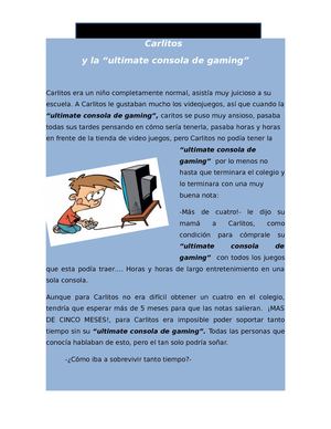 Cuento Carlitos   y la “ultimate consola de gaming
