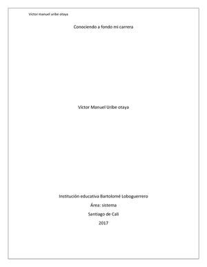 Conociendo A Fondo Mi Carrera