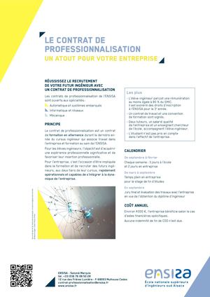 Contrat de professionnalisation ENSISA