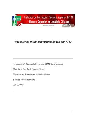 Klebsiella Pneumoniae productora de Carbapenemasas (KPC)