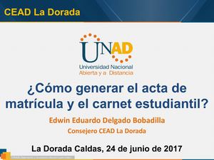 Paso 1 Generar Acta De Matrícula Y Carnet Estudiantil