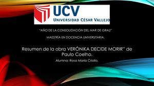Resumen Verónika Decide Morir