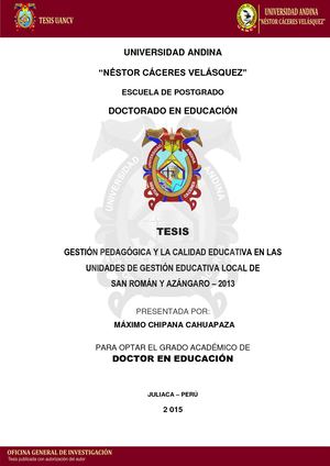 Gestion Pedagogica Y La Calidad