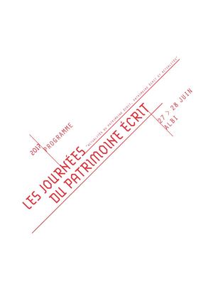 13e Journées du Patrimoine écrit