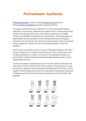 Pretreatment Auxiliaries