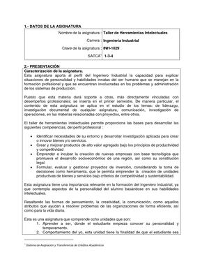 Taller De Herramientas Intelectuales