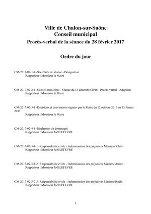 Procès Verbal 28 Février 2017