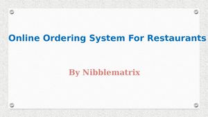 Food Ordering System For Restaurants