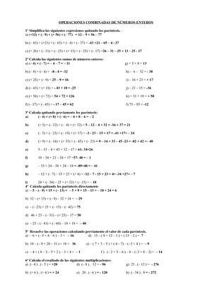 Operaciones Combinadas De Numeros Enteros2