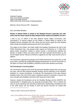 Letter To Health Committee On Rachel Noble Petition Nov Dec 2014 FINAL VERSION