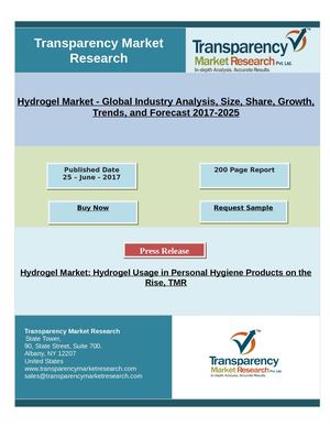 Hydrogel Market: Hydrogel Usage in Personal Hygiene Products on the Rise 2025