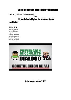El Modelo Dialógico De Prevención De Conflictos