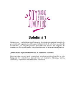 Boletín Soy Porque Somos #1 Vf
