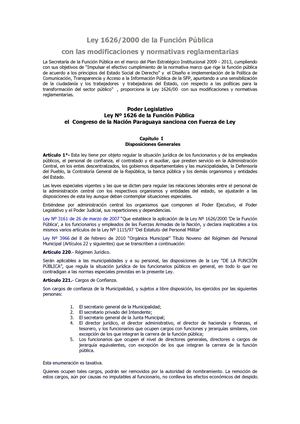 Ley 1626 Funcion Publica Modificado Y Actualizlado