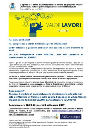 Progetto Valori Lavori Thiene 3. Bando Di Partecipazione