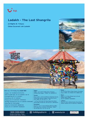 Ladakh - The Last Shangrila, 6 Nights and 7 Days packages starts @ ₹ 46,999