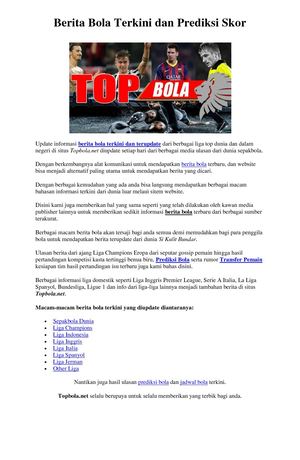 Berita Bola Terkini Dan Prediksi Skor