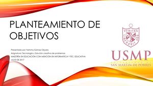 Planteamiento De Objetivos