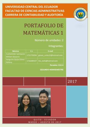 Portafolio de Matematica I 2do Hemi Cushicondor William y Sangucho Liliana Aula CA1-4